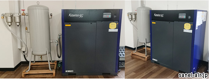 製造業・製造設備販売・給油式・耐久性・静音コンプレッサー7.5kw導入事例