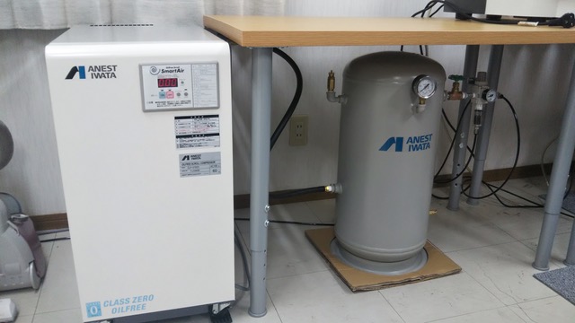 歯科技工所におすすめエアーコンプレッサー1馬力・静音タイプ