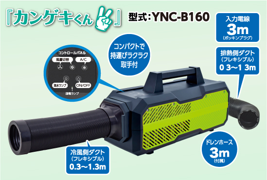 送料無料】『カンゲキくん2』YNC-B160ポータブルスポットクーラー|日動 