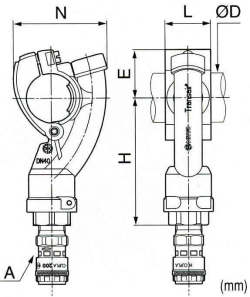 ALN-BRM-40・ミニブラケットΦ40mm(ハイカプラ200付)